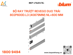 Bộ ray trượt trái Blum REVEGO duo trái 802P600D.L3 (40879MM) NL=600 mm